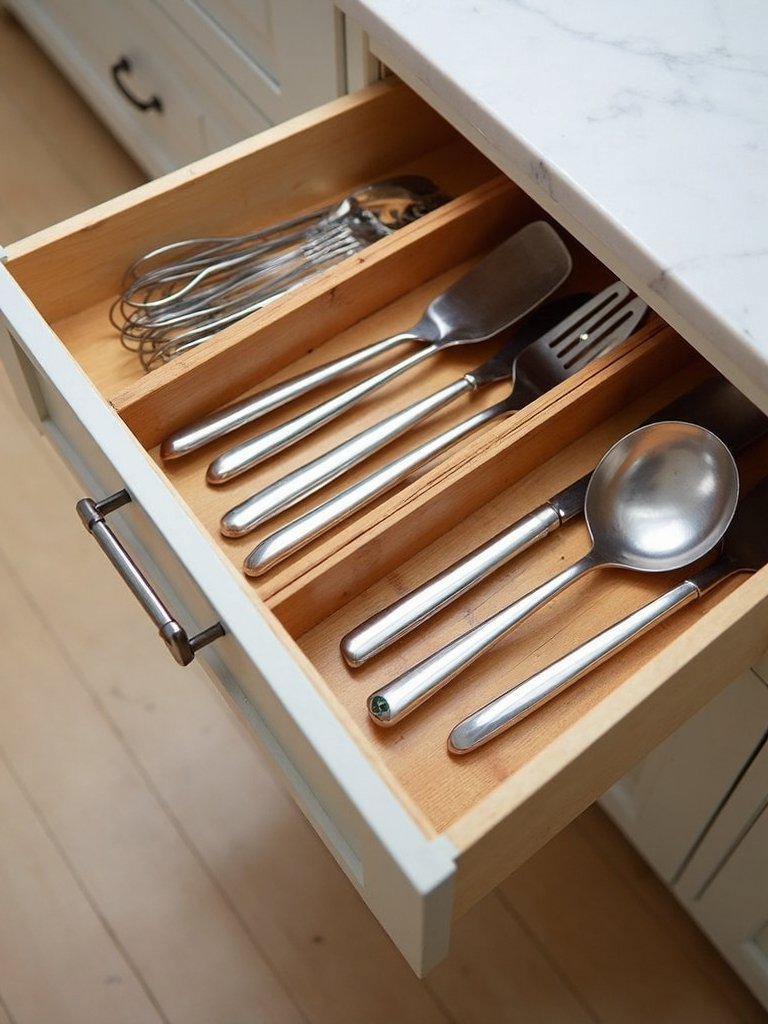 diagonal storage maximizes narrow drawer space