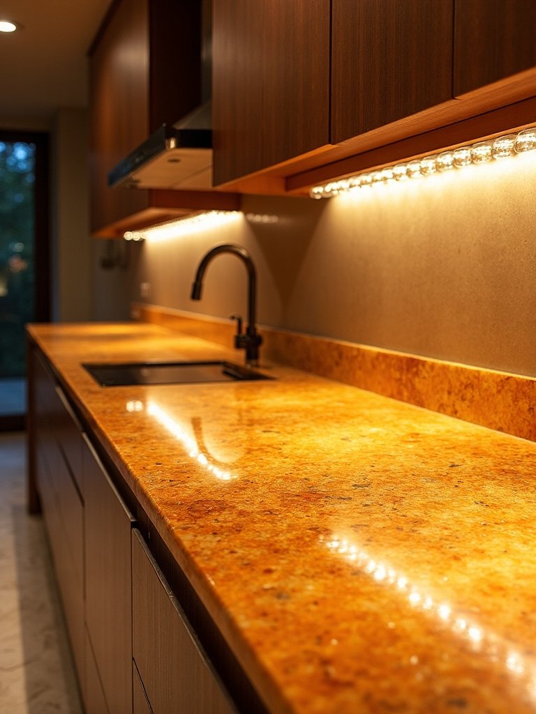 dramatic backlit onyx kitchen countertops