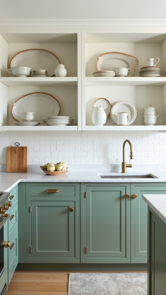 dual tone cabinets and shelving