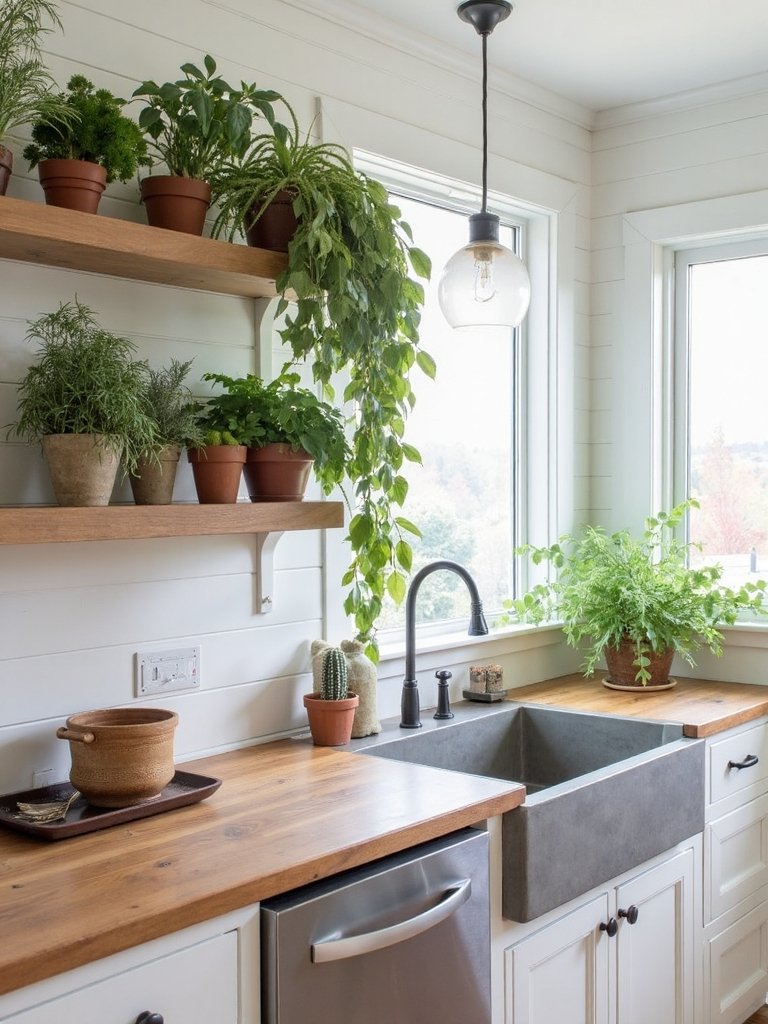 earthy natural lively charming kitchen