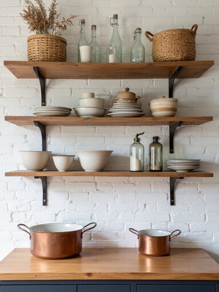 eclectic boho kitchen gallery display