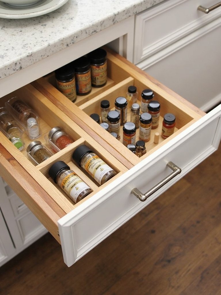 efficient camper kitchen drawer organization