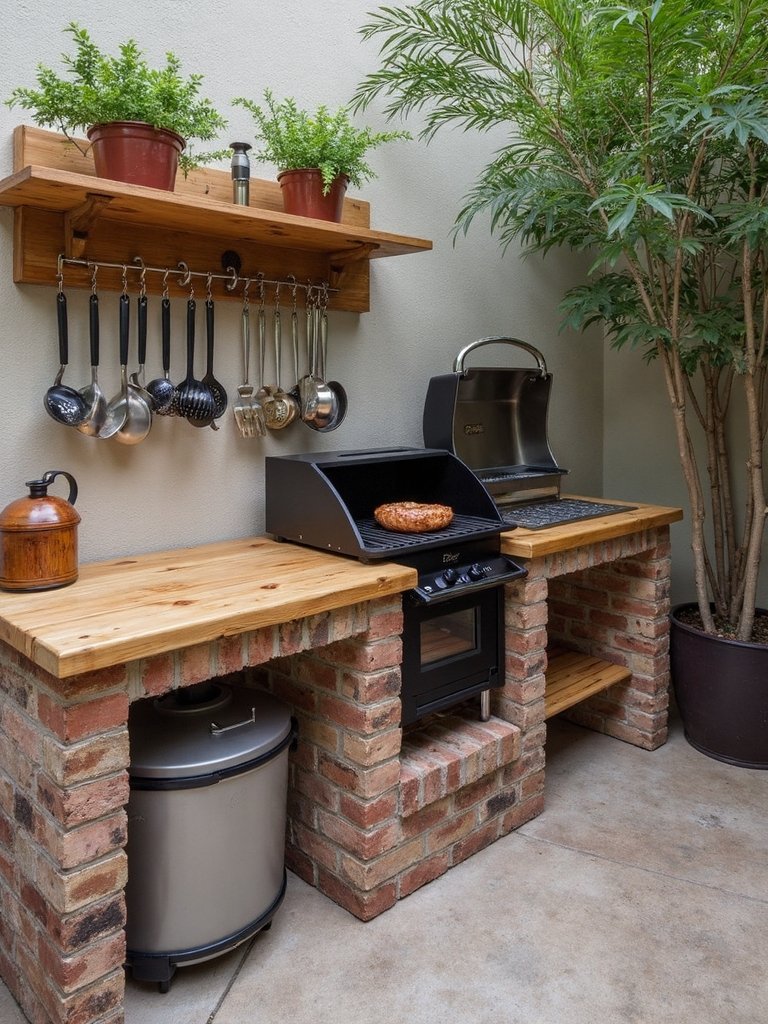 efficient compact outdoor charcoal grill kitchen