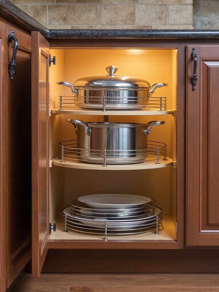 efficient corner cabinet storage solution