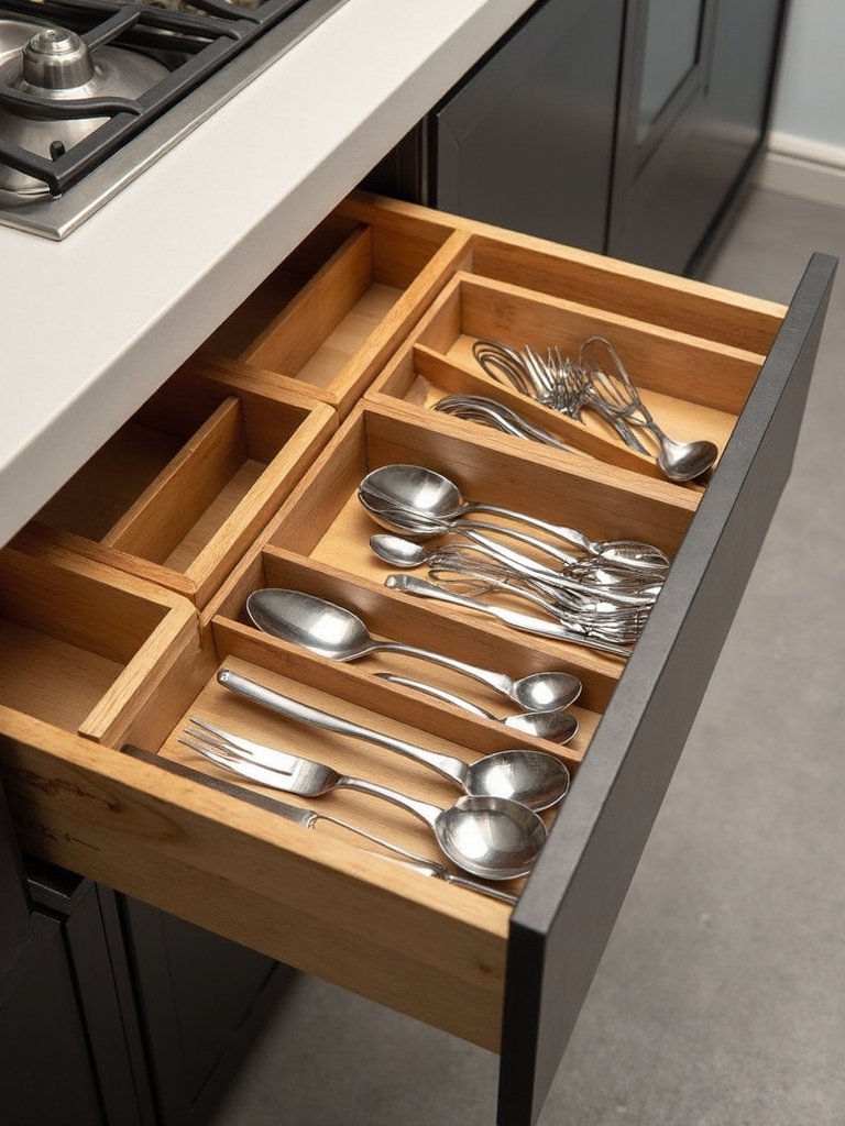 efficient customizable kitchen drawer organization