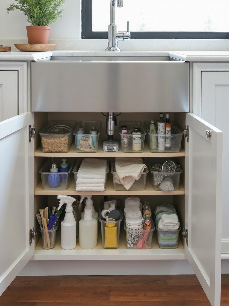 efficient kitchen cleaning station organization