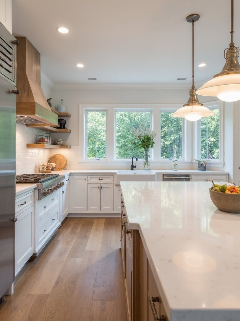 efficient open kitchen traffic flow