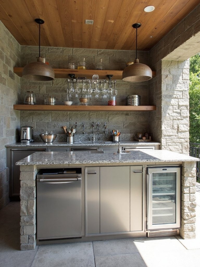 efficient outdoor bar storage