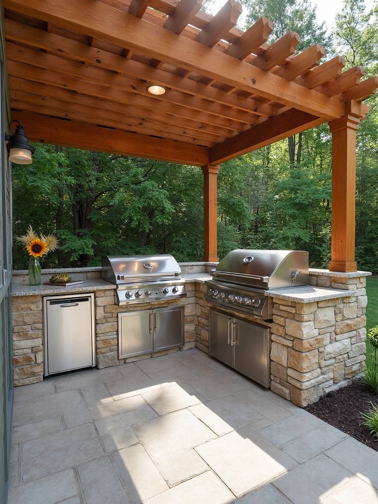 efficient outdoor corner kitchen