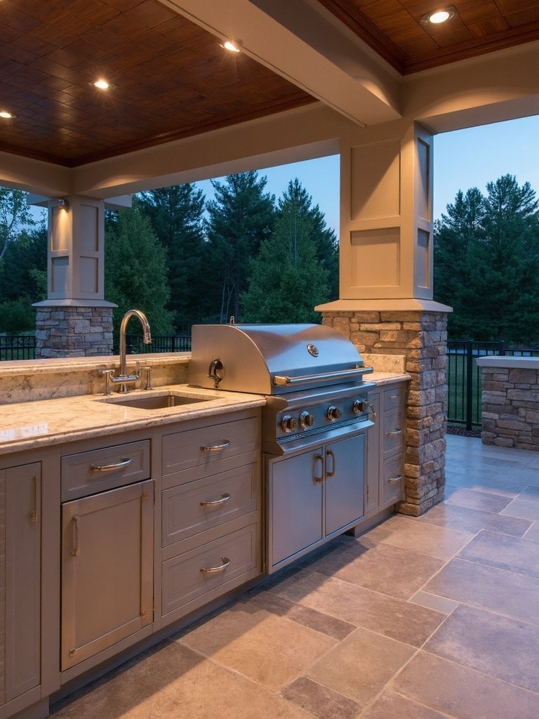 efficient outdoor kitchen layout