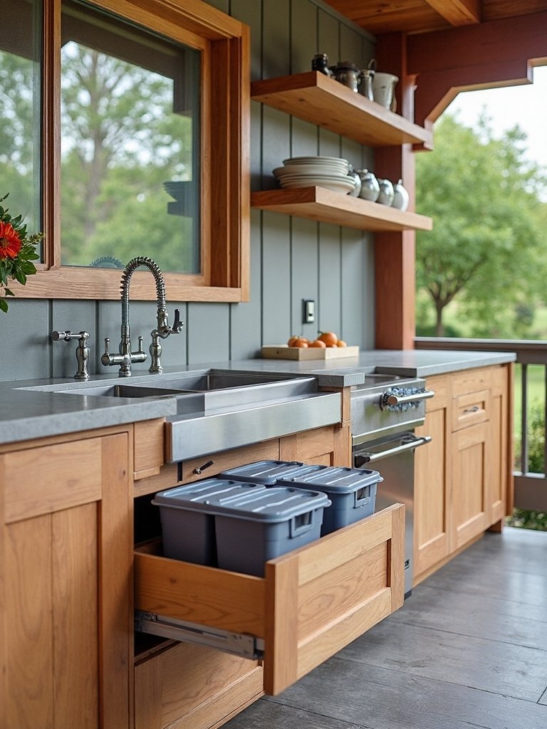 efficient outdoor kitchen organization