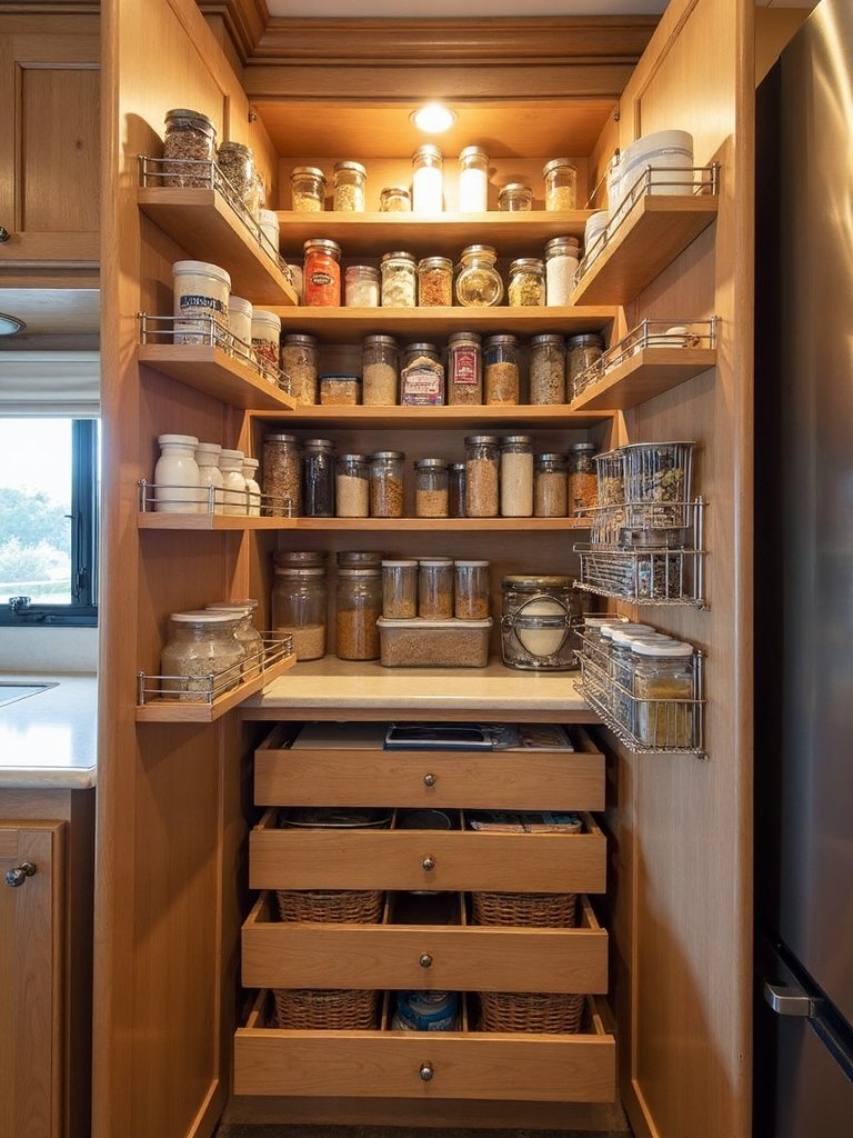 efficient pantry management in camper kitchens