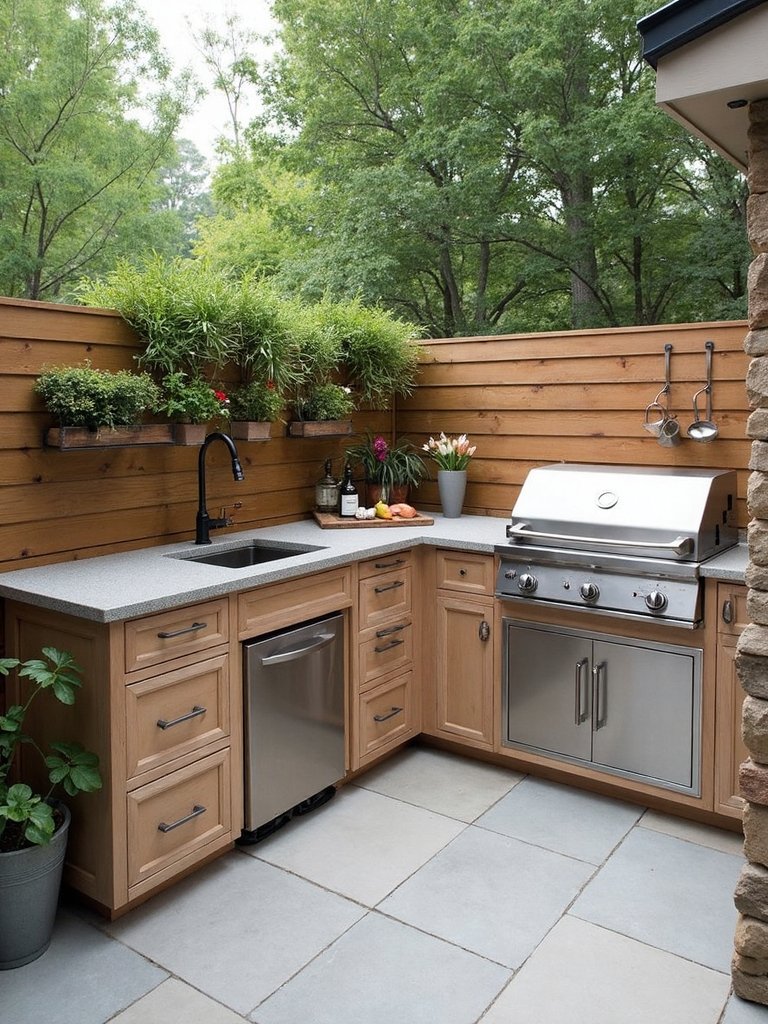 efficient small patio kitchen