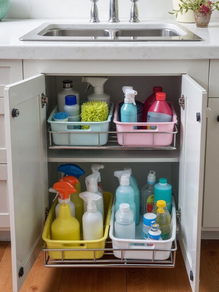 efficient under sink cleaning supply station