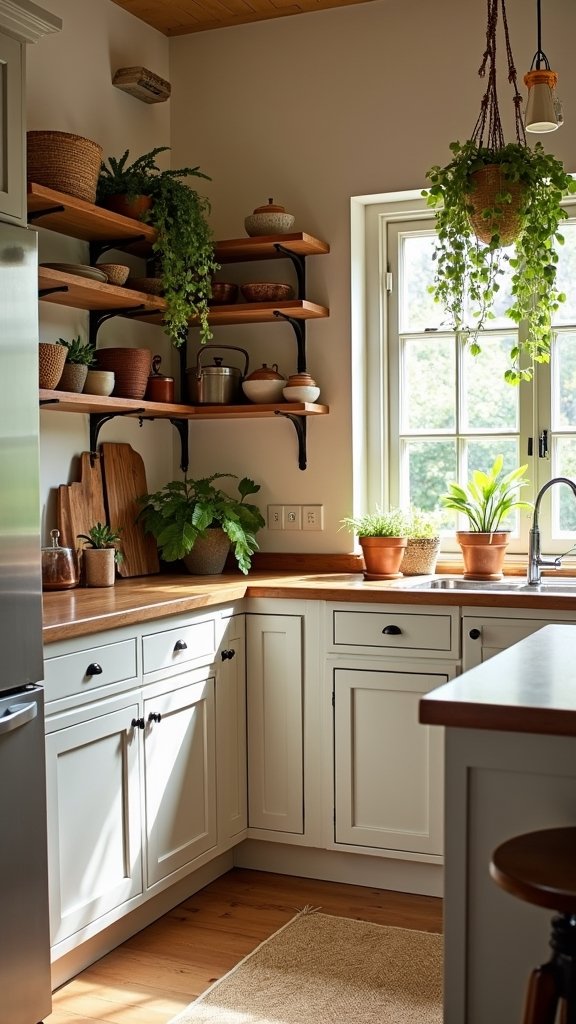 effortless cozy boho inspired kitchen aesthetics