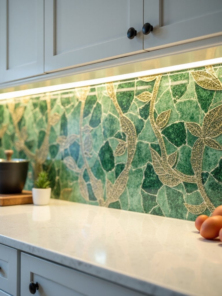 elegant natural leaf mosaic tiles