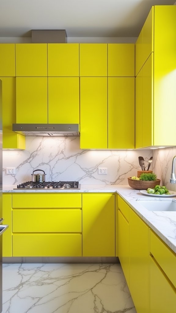 energetic neon yellow cabinets