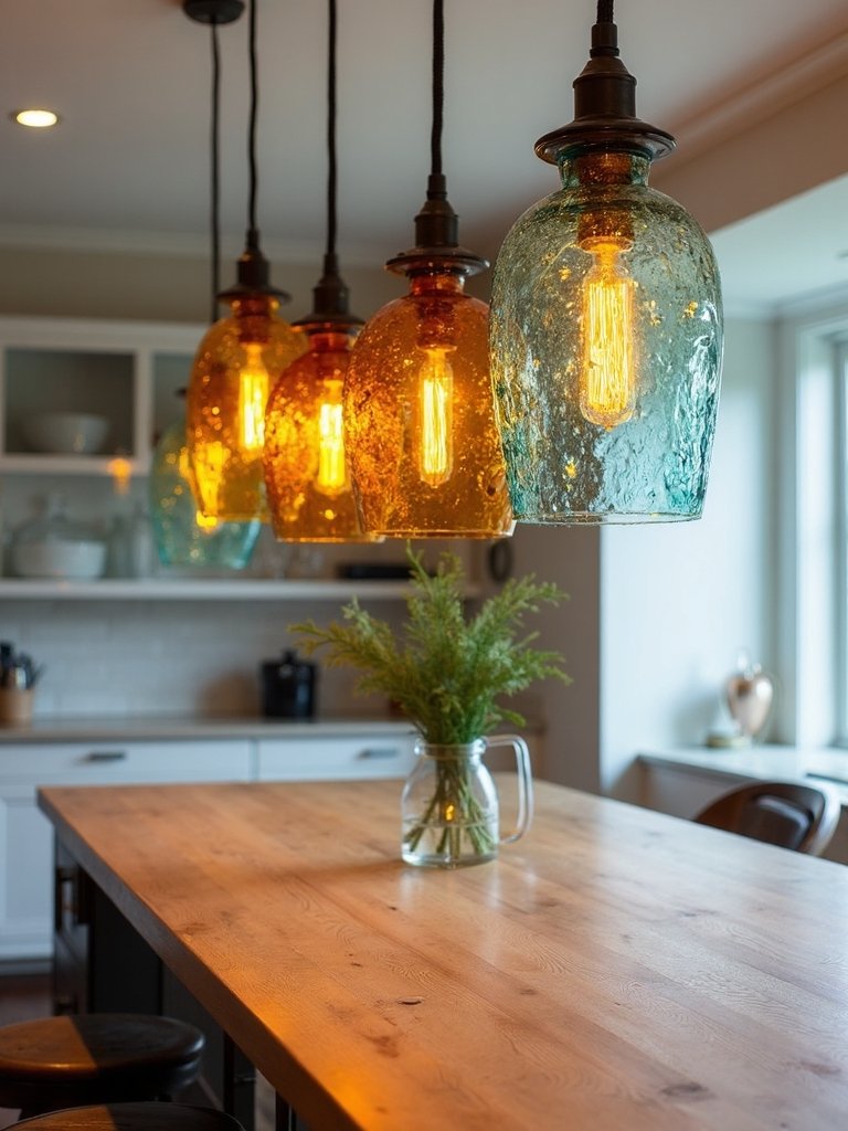 ethereal handblown organic pendant lights