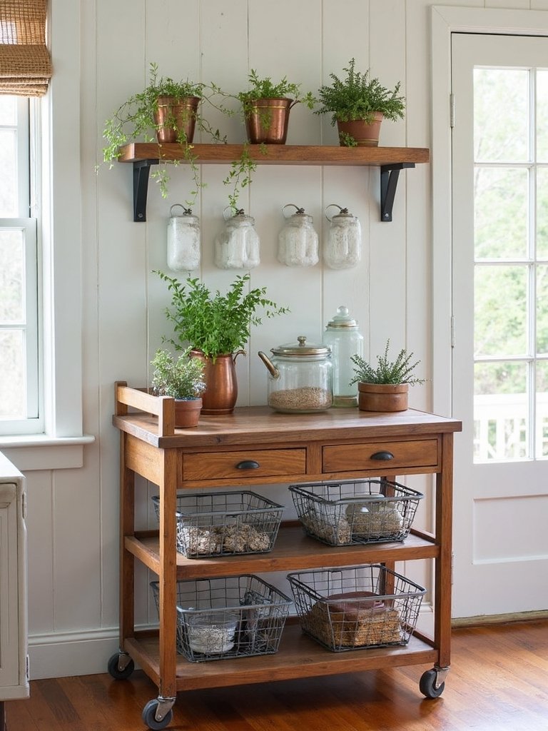 flexible mobile farmhouse inspired storage solutions