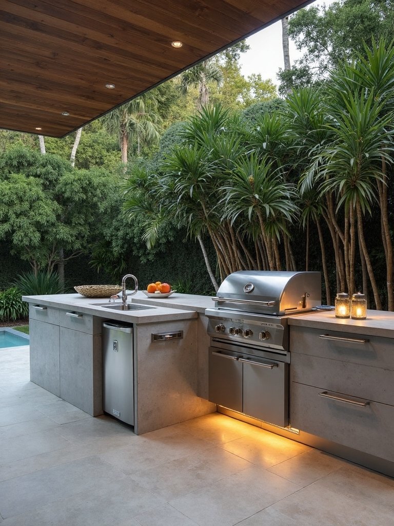 floating countertop outdoor kitchens
