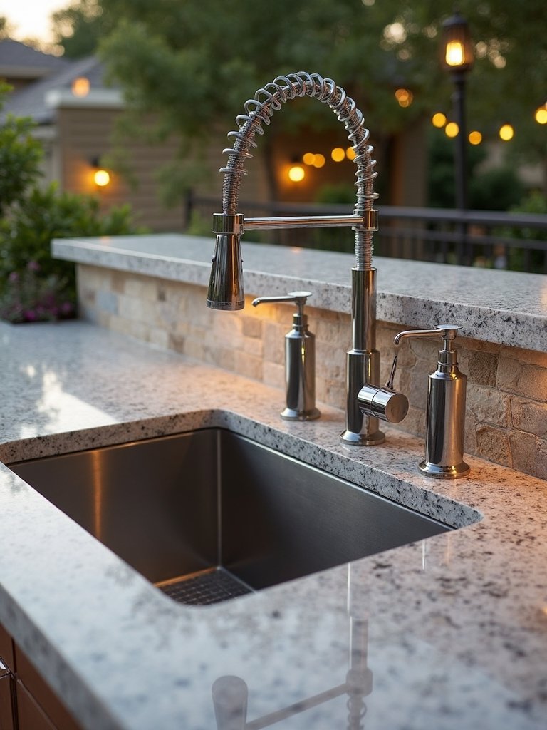 functional outdoor sink integration