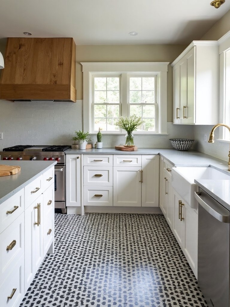 geometric modern farmhouse kitchen showpiece
