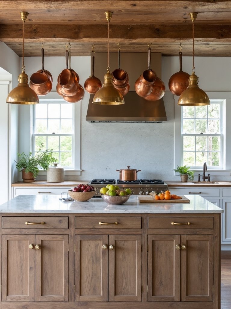 glamorous boho kitchen metallic accents