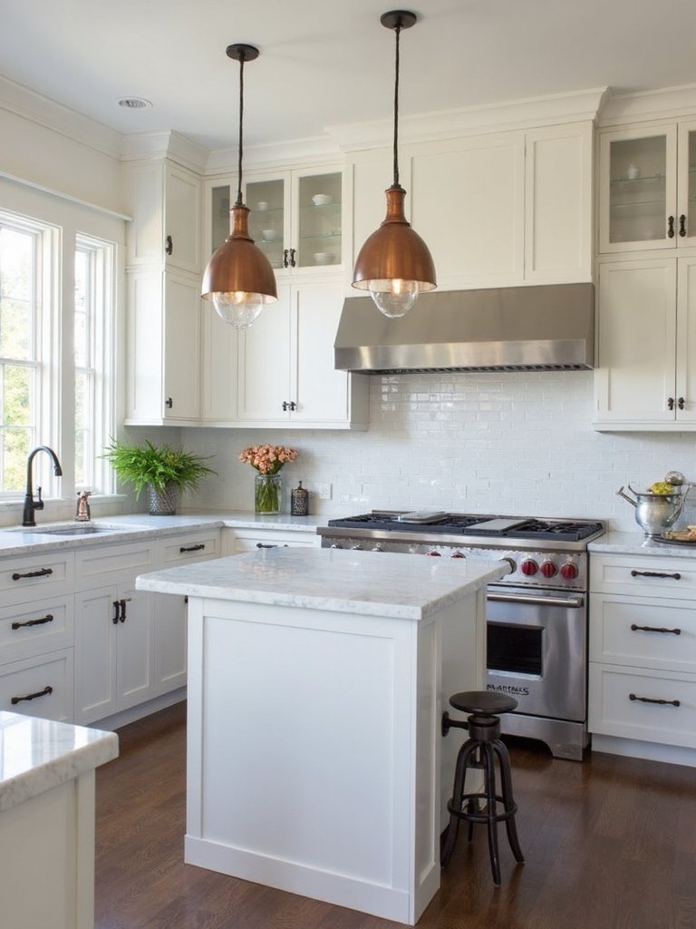 glamorous metallic kitchen accents