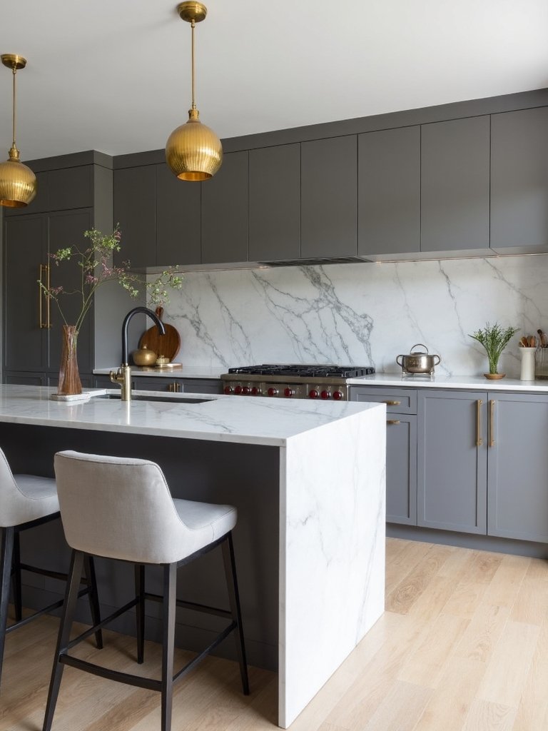 grey kitchen island elegance