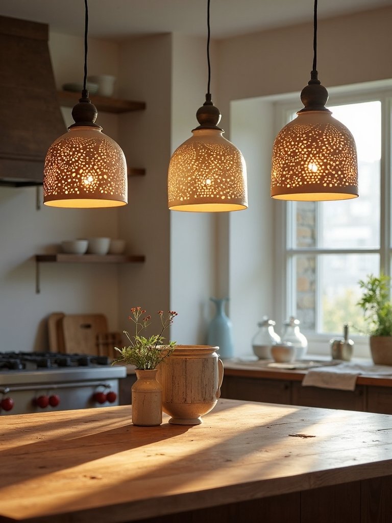handmade ceramic artisanal kitchen lighting