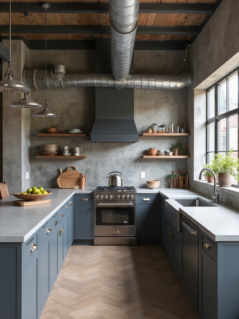 industrial grey kitchen design