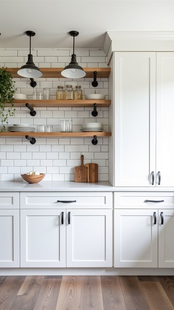 industrial white kitchen contrast