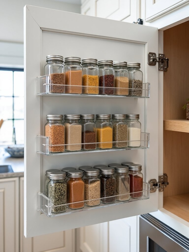 innovative cabinet door spice organizers