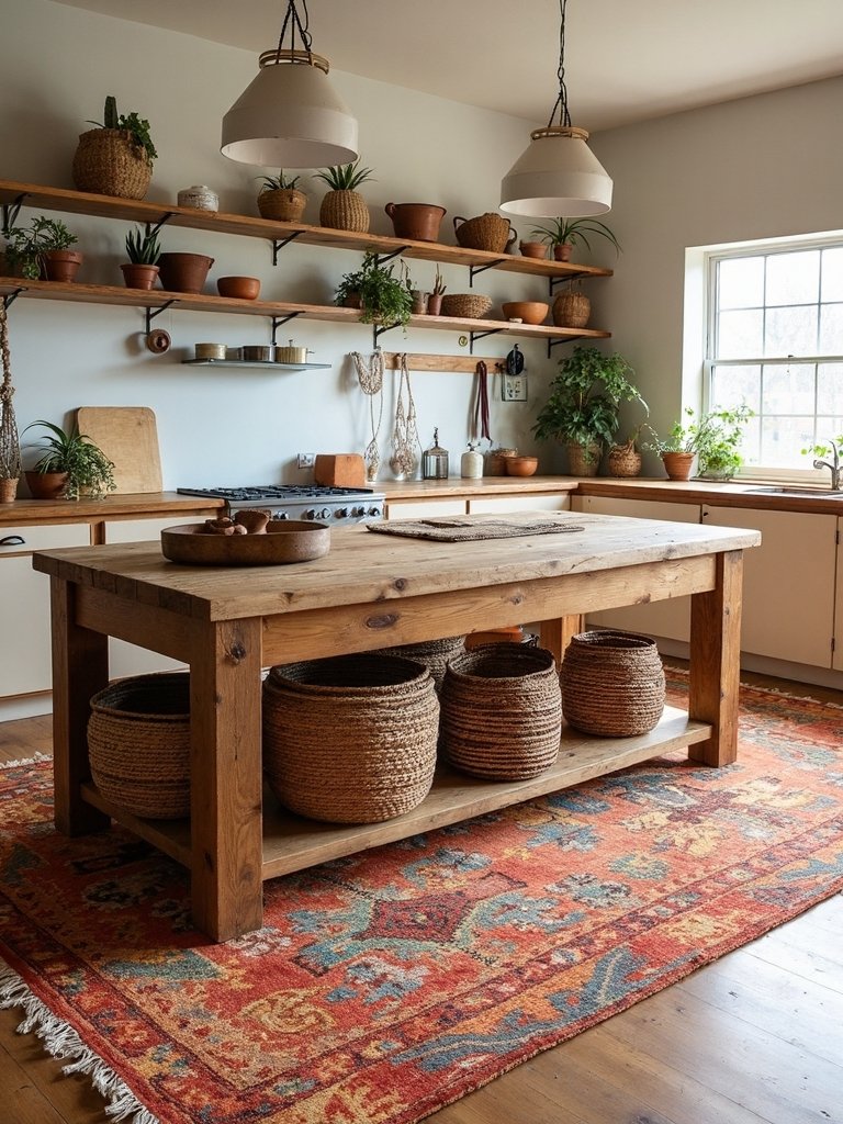 layered textured boho kitchen sanctuary
