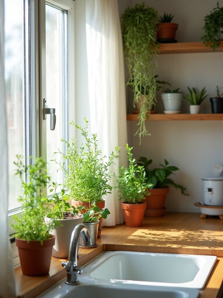 lively kitchen oasis with greenery
