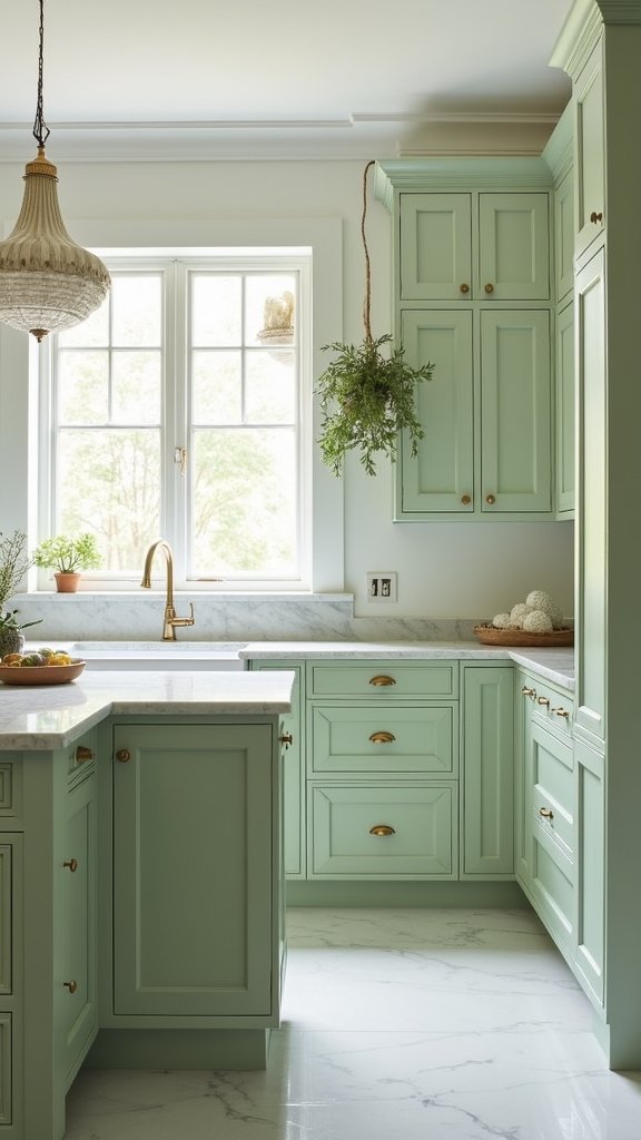 luxurious pistachio green kitchen