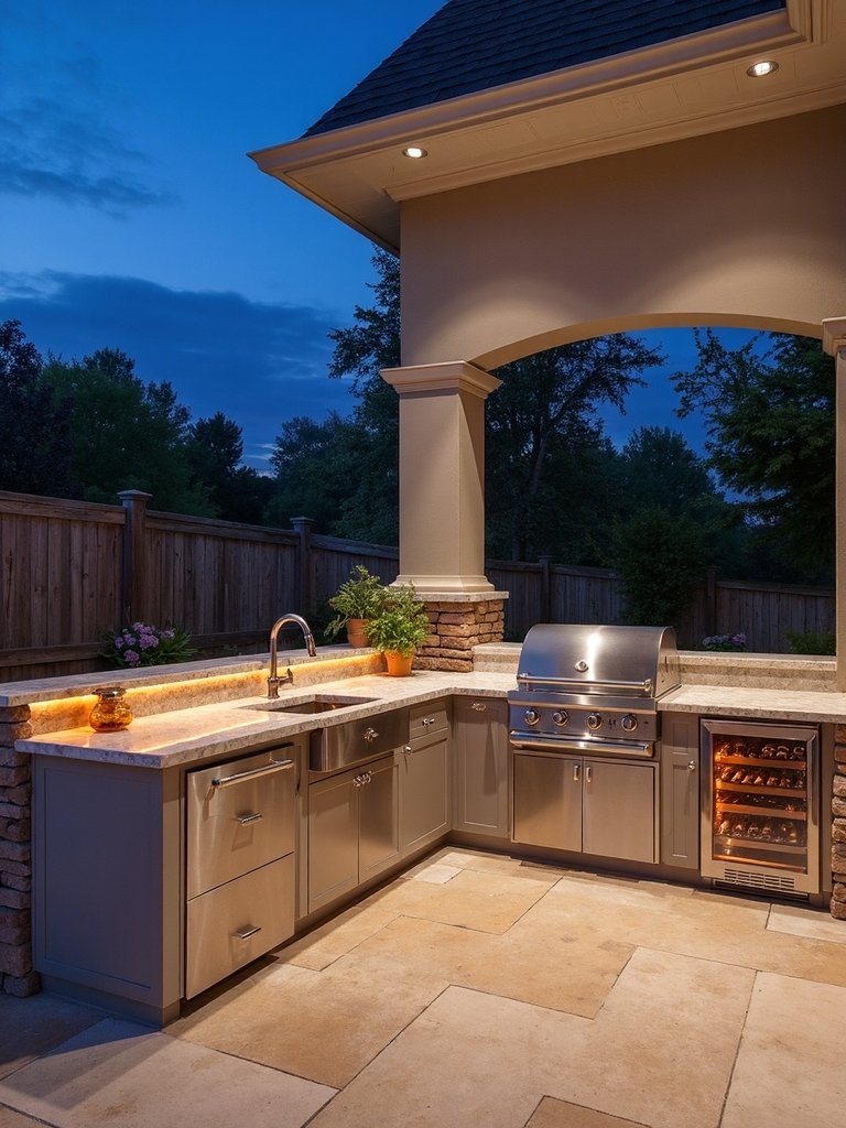 luxury outdoor cooking station