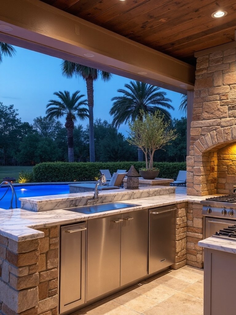 luxury outdoor kitchen oasis