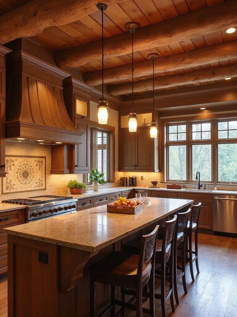 magical layered lighting transforms rustic kitchen