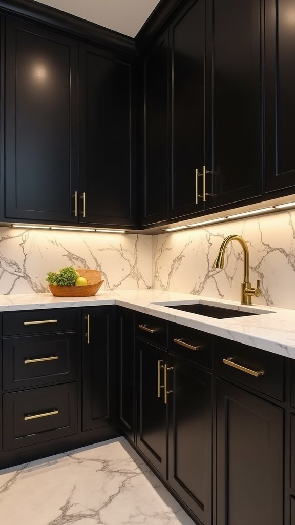 matte black cabinets elegance