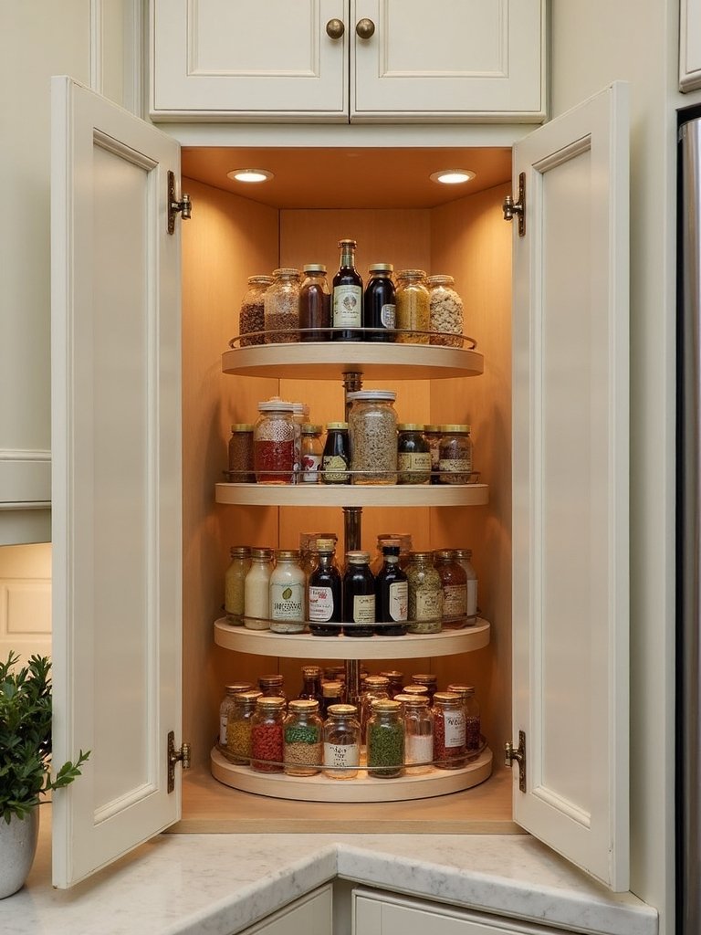 maximize corner cabinet storage solutions