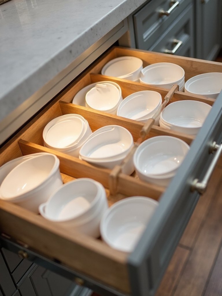 maximize deep drawer bowl storage