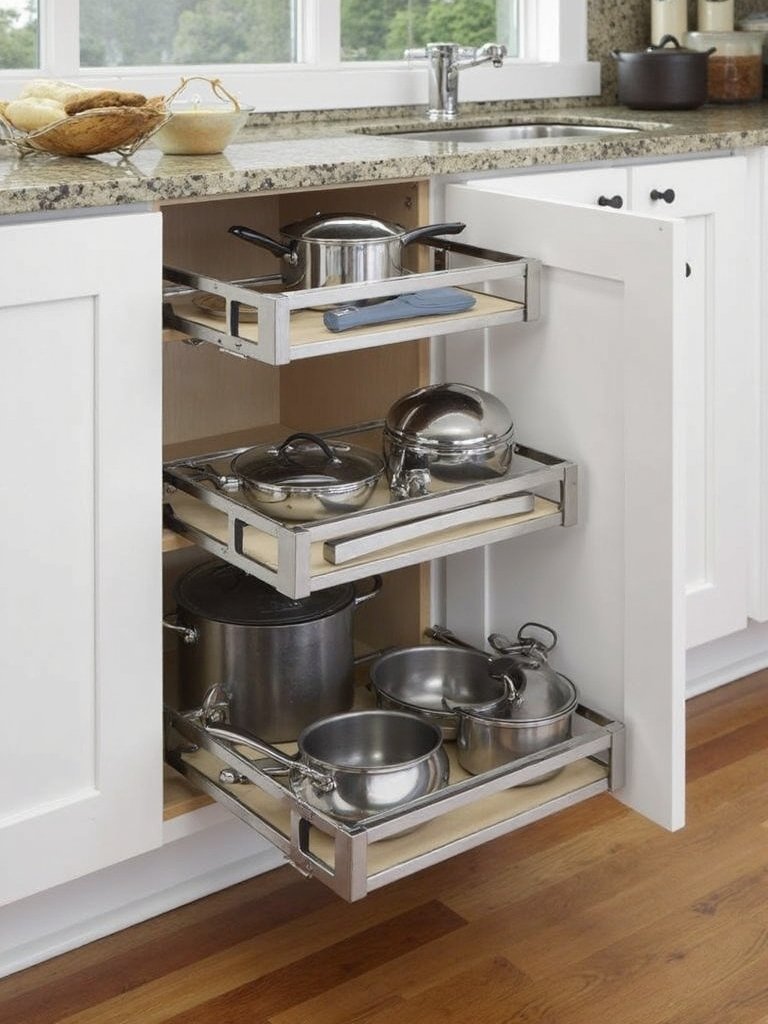 maximize kitchen storage space conveniently