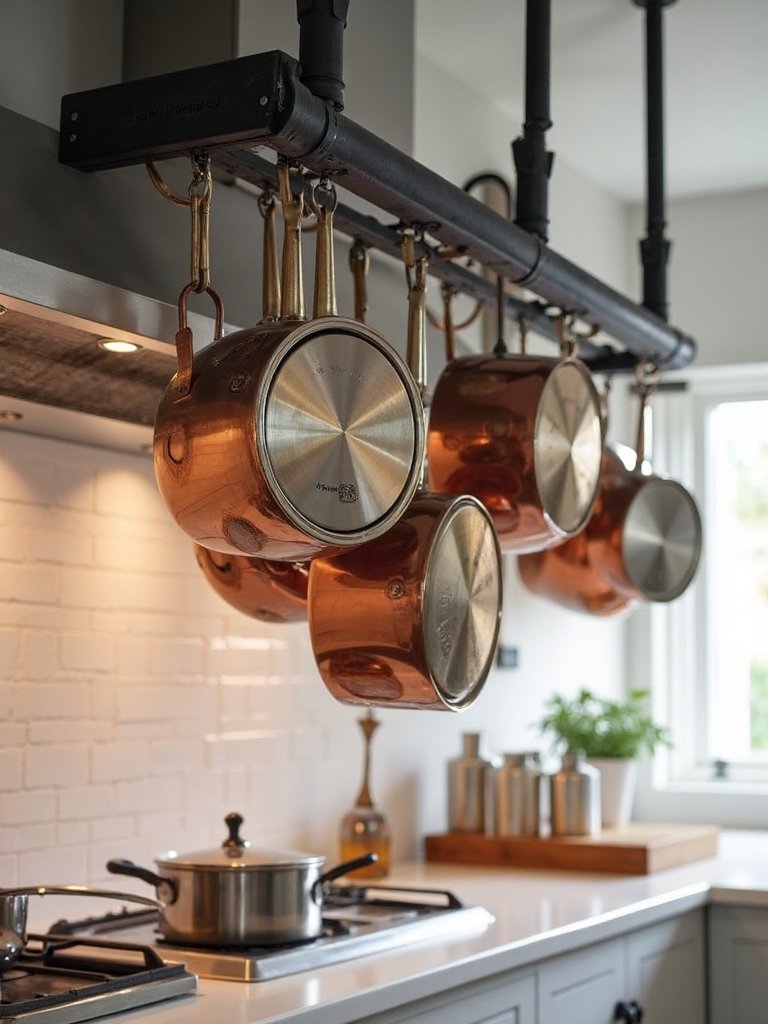 maximize kitchen storage with ceiling racks