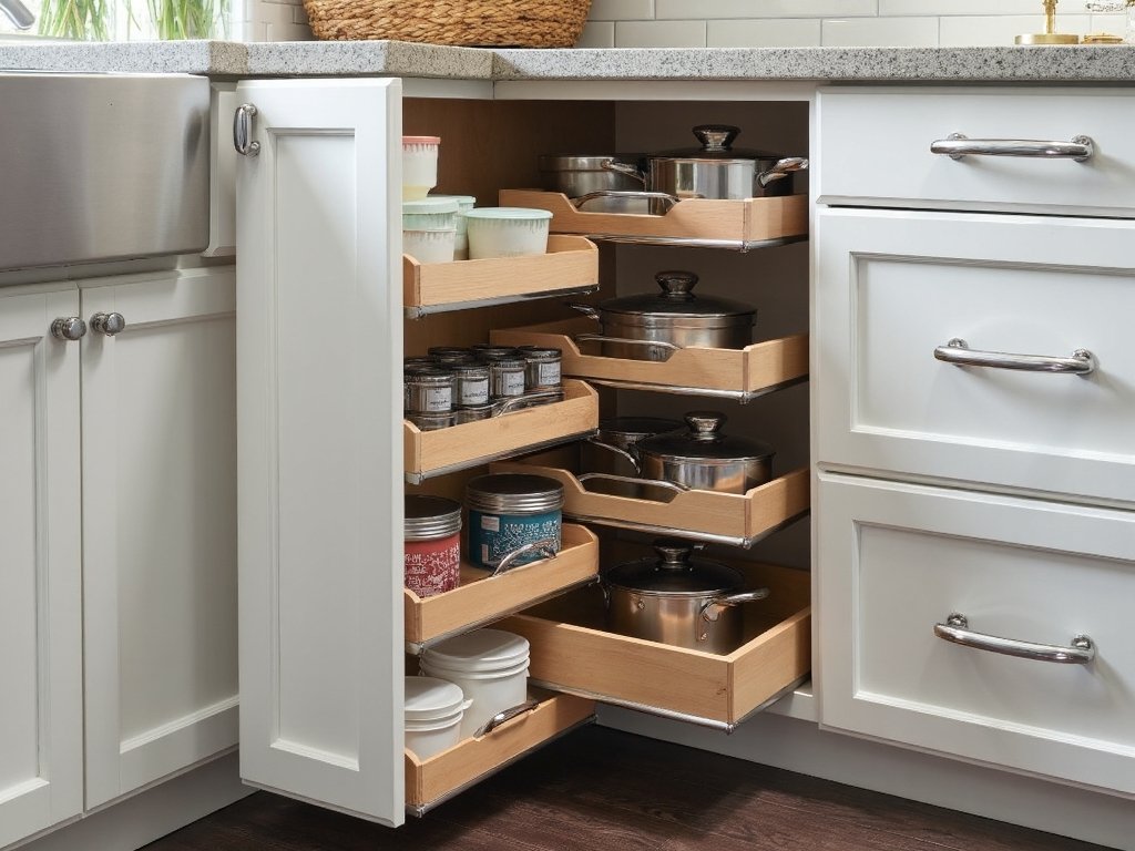 maximize modular kitchen corner storage