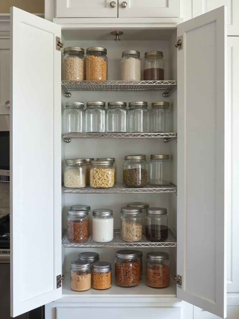 maximize vertical cabinet storage space
