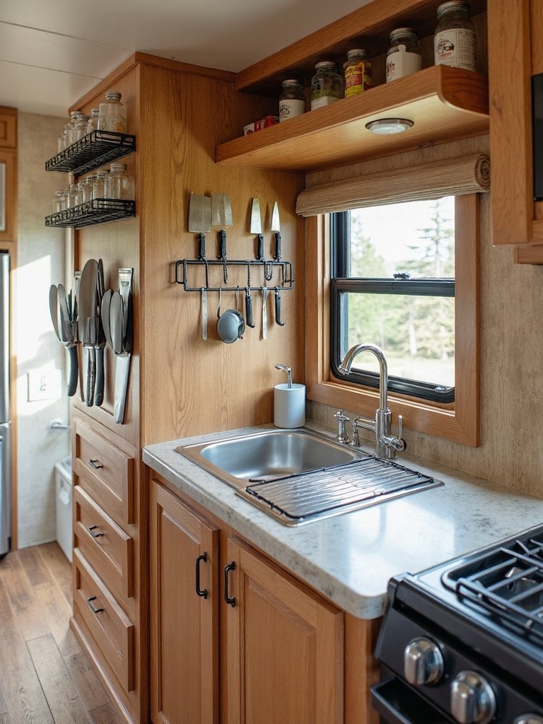maximize vertical kitchen storage space