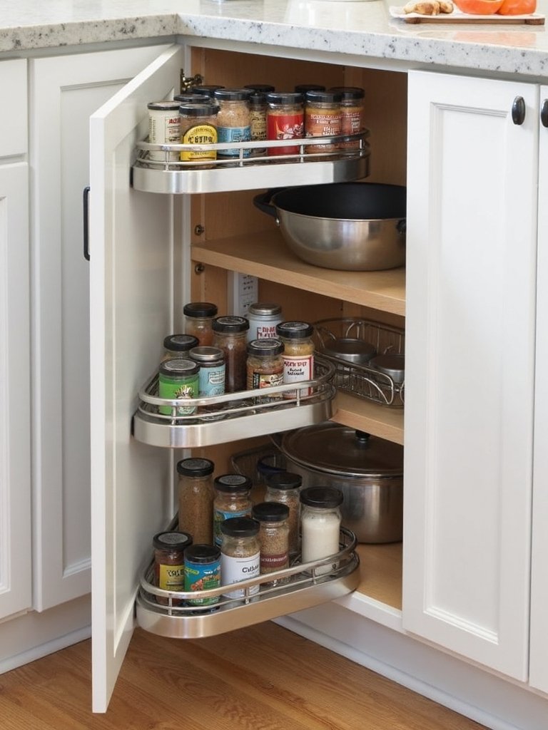 maximizing corner cabinet storage efficiency