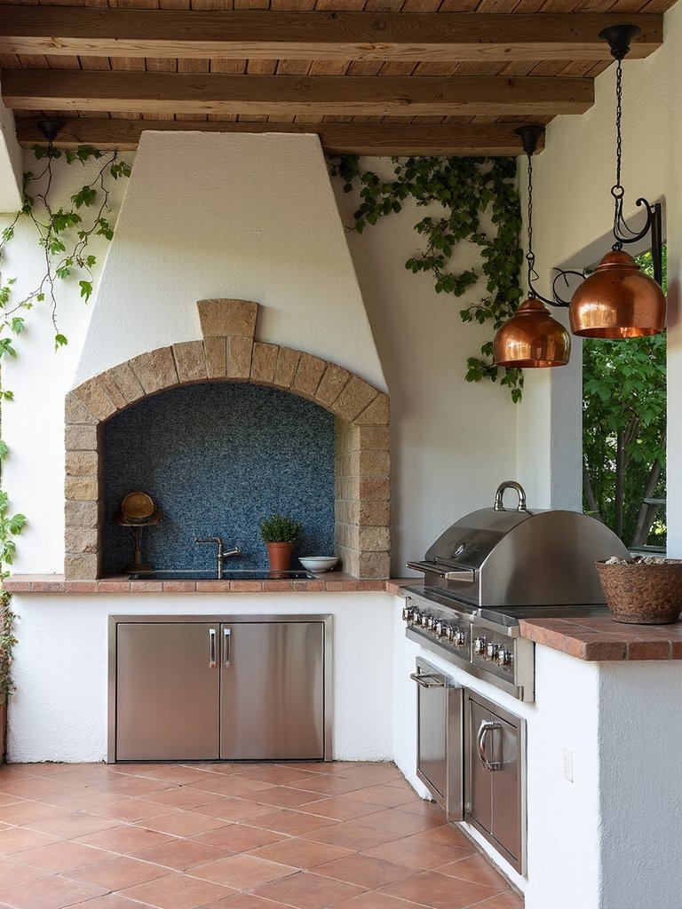 mediterranean outdoor cooking retreat