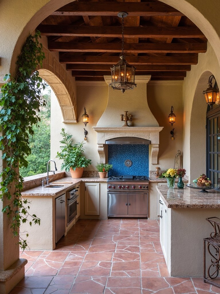 mediterranean outdoor kitchen elegance